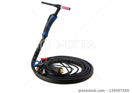 Welding torch ready for action 139497489