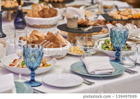 Elegant dining experience with gourmet delights Elegant dining experience with gourmet delights 139497699