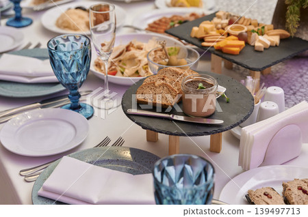 Gourmet dining with elegant dishes and drinks Gourmet dining with elegant dishes and drinks 139497713