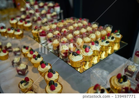 Festive elegant dessert display Festive elegant dessert display 139497771