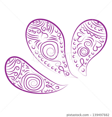 paisley ornament. Print turkish cucumber. Hand-drawn pattern for textiles. paisley ornament. Print turkish cucumber. Hand-drawn pattern for textiles. 139497882