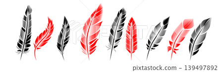 Collection of feather illustration, drawing, engraving, ink line art Collection of feather illustration, drawing, engraving, ink line art 139497892