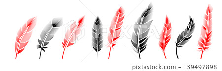 Collection of feather illustration, drawing, engraving, ink line art Collection of feather illustration, drawing, engraving, ink line art 139497898