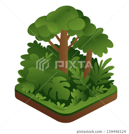 isometric jungle tree rain forest bush isometric jungle tree rain forest bush 139498124