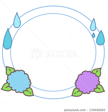 Rainy season frame in light blue and purple Rainy season frame in light blue and purple 139498885