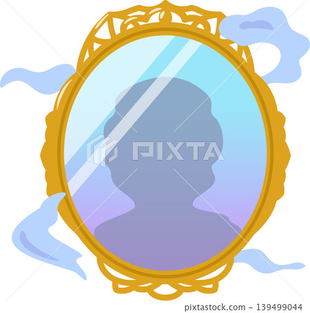A magic mirror that reflects a human figure A magic mirror that reflects a human figure 139499044
