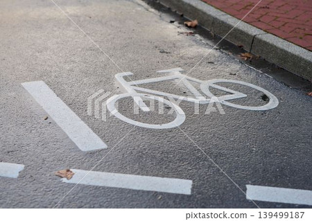 Bike lane marking Bike lane marking 139499187