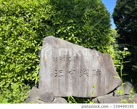 日本百座名城之一:江戶城遺址的石碑 日本百座名城之一:江戶城遺址的石碑 139499195