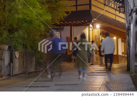 Night view of Shibu Onsen, a historic hot spring resort in Nagano Prefecture. Night view of Shibu Onsen, a historic hot spring resort in Nagano Prefecture. 139499444