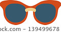Summer Sunglasses Flat Illustration Isolated on Transparent Background 139499678