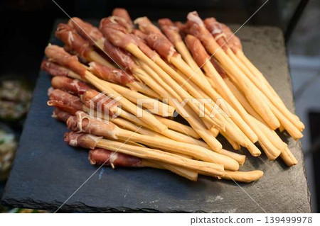 Savory snack pairing at a gourmet market Savory snack pairing at a gourmet market 139499978