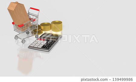 Smart Home Budget Planning Concept 3d render. Smart Home Budget Planning Concept 3d render. 139499986