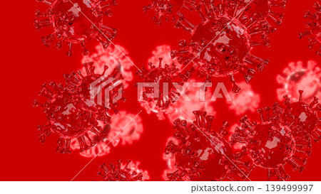 Red Virus Cells Medical Background 3d render. 139499997