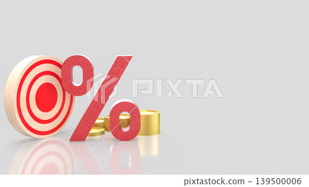 Percentage Financial Target Concept 3d render. Percentage Financial Target Concept 3d render. 139500006