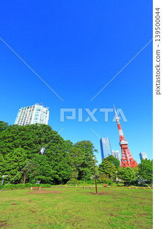 Tokyo Tower and fresh greenery in Minato-ku, Tokyo Tokyo Tower and fresh greenery in Minato-ku, Tokyo 139500044