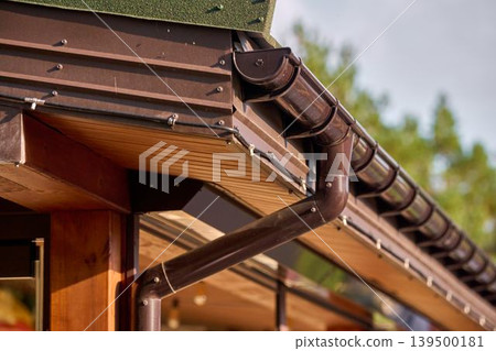 Beautiful modern roof detail under sunlight Beautiful modern roof detail under sunlight 139500181