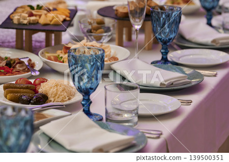 Festive dining experience with vibrant dishes 139500351