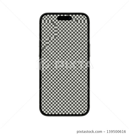 Smartphone mockup with transparent screen isolated for app presentation 139500616