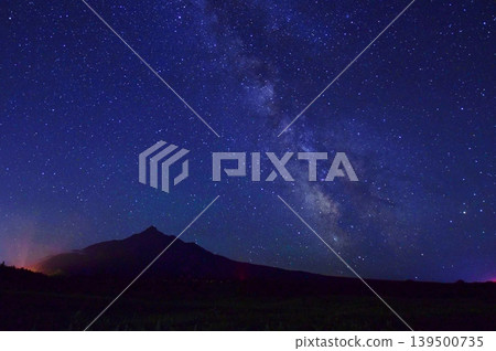The Milky Way stretching across Mount Rishiri The Milky Way stretching across Mount Rishiri 139500735