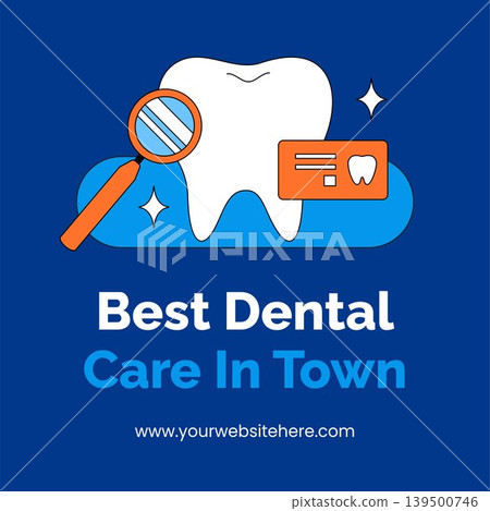 Dentist Healthcare Flat Cartoon Hand Drawn Illustration Social Media Background 139500746