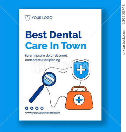 Flat Cartoon Hand Drawn Dentist Healthcare Social Media Vertical Poster Background 139500748