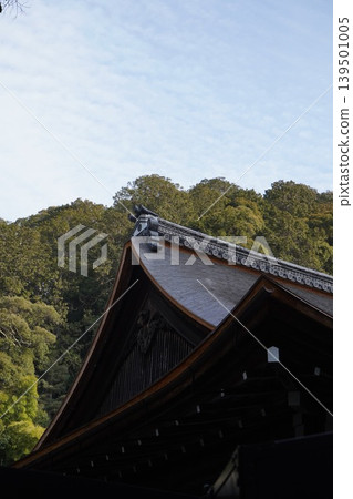 The beautiful roofs of historic shrines and temples stand against a backdrop of lush green mountains. The beautiful roofs of historic shrines and temples stand against a backdrop of lush green mountains. 139501005