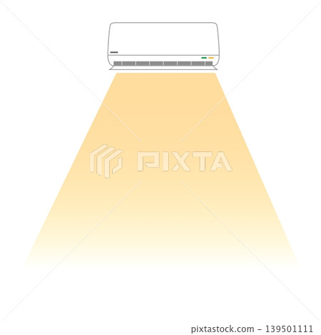 An illustration of an air conditioner blowing warm air. An illustration of an air conditioner blowing warm air. 139501111