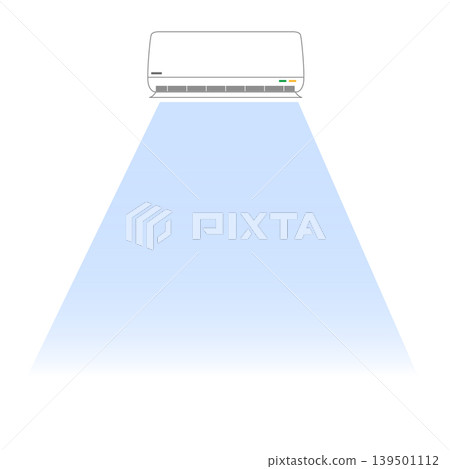 An illustration of an air conditioner blowing cold air. An illustration of an air conditioner blowing cold air. 139501112