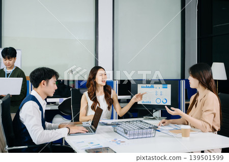 Creative business people working on business project in office 139501599