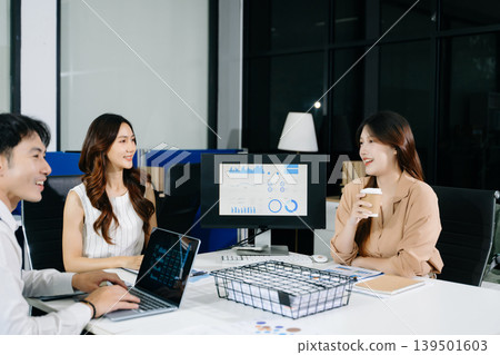 Creative business people working on business project in office 139501603