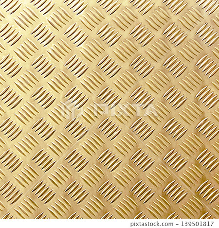 Square background image of a bronze-colored, glossy metallic checkered plate. Square background image of a bronze-colored, glossy metallic checkered plate. 139501817