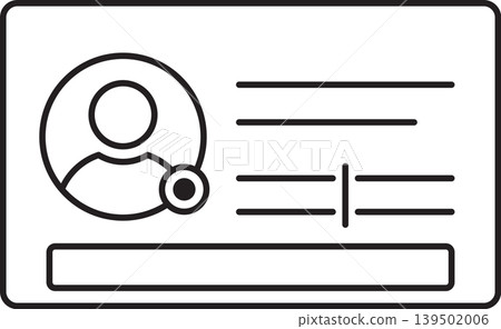 Minimal outline vector icon of user profile card interface component Minimal outline vector icon of user profile card interface component 139502006