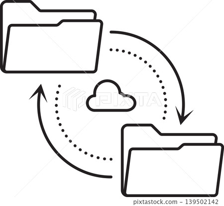 Cloud Folder Sync Icon Minimalist Data Transfer Vector Cloud Folder Sync Icon Minimalist Data Transfer Vector 139502142
