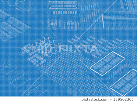 Blueprint of smart industrial area with infrastructure development Blueprint of smart industrial area with infrastructure development 139502305