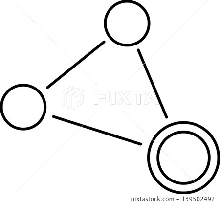 Minimal abstract network connection icon with linked nodes on white background 139502492