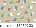 Book seamless pattern, colorful, khaki background, no lines. 139502601