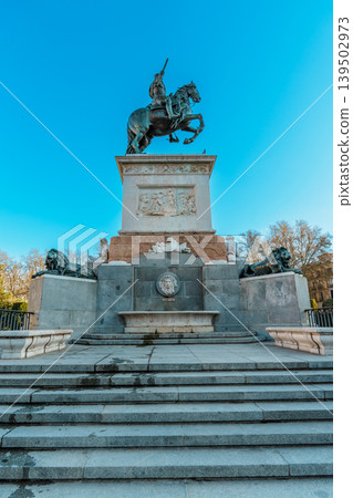 Royal Palace of Madrid Behind Equestrian Monument, Spain Royal Palace of Madrid Behind Equestrian Monument, Spain 139502973