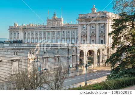 Front Facade of Royal Palace of Madrid Spain Front Facade of Royal Palace of Madrid Spain 139502988