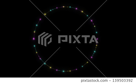 Circular decoration with glowing dots 139503392