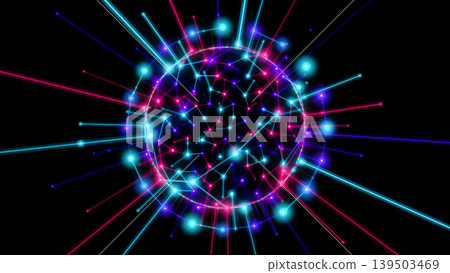 Glowing spheres and lines Glowing spheres and lines 139503469