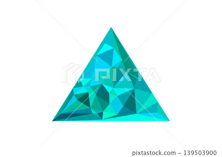 Turquoise Low Poly Crystal Triangle Pyramid Gem Abstract Geometric Prism Faceted Design 139503900