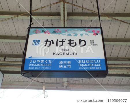 Kagemori Station sign (Chichibu Railway Chichibu Main Line) Kagemori Station sign (Chichibu Railway Chichibu Main Line) 139504077