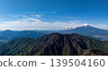 A blue sky view of Mt. Mitsutoge and Mt. Fuji. 139504160