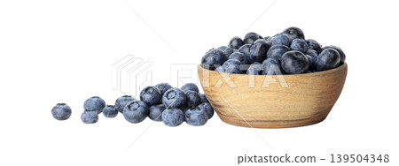 Blueberries spilled from a wooden bowl, PNG Blueberries spilled from a wooden bowl, PNG 139504348