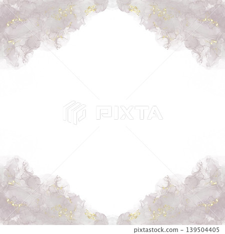 Gold-infused greige alcohol ink art frame background material Gold-infused greige alcohol ink art frame background material 139504405