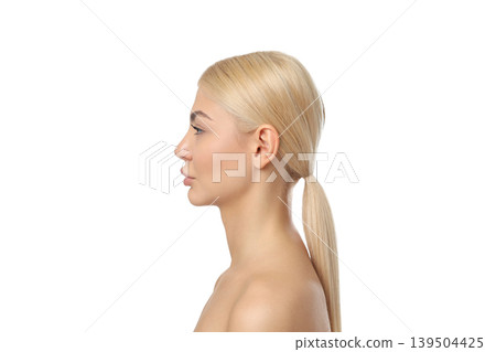 Radiant skin showcases beauty, isolated on white, PNG Radiant skin showcases beauty, isolated on white, PNG 139504425