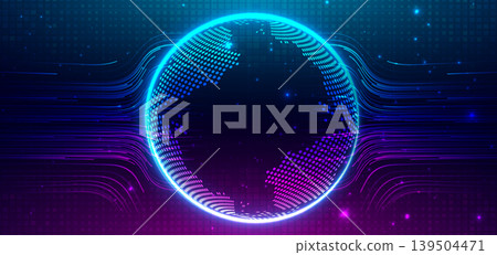 Global connection network on dark blue background. Global connection network on dark blue background. 139504471