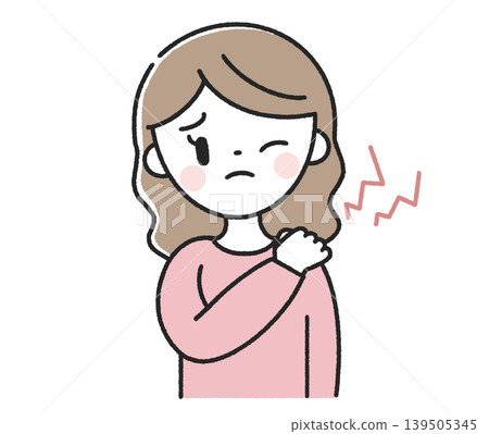 A woman suffering from stiff shoulders 139505345