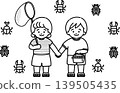 捕捉昆蟲（線條描圖） 139505435