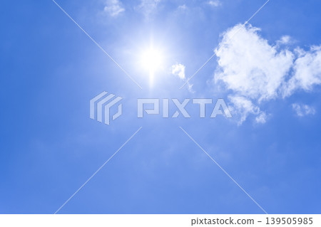 Summer sky background image featuring blue skies and sunlight - Yokohama 139505985